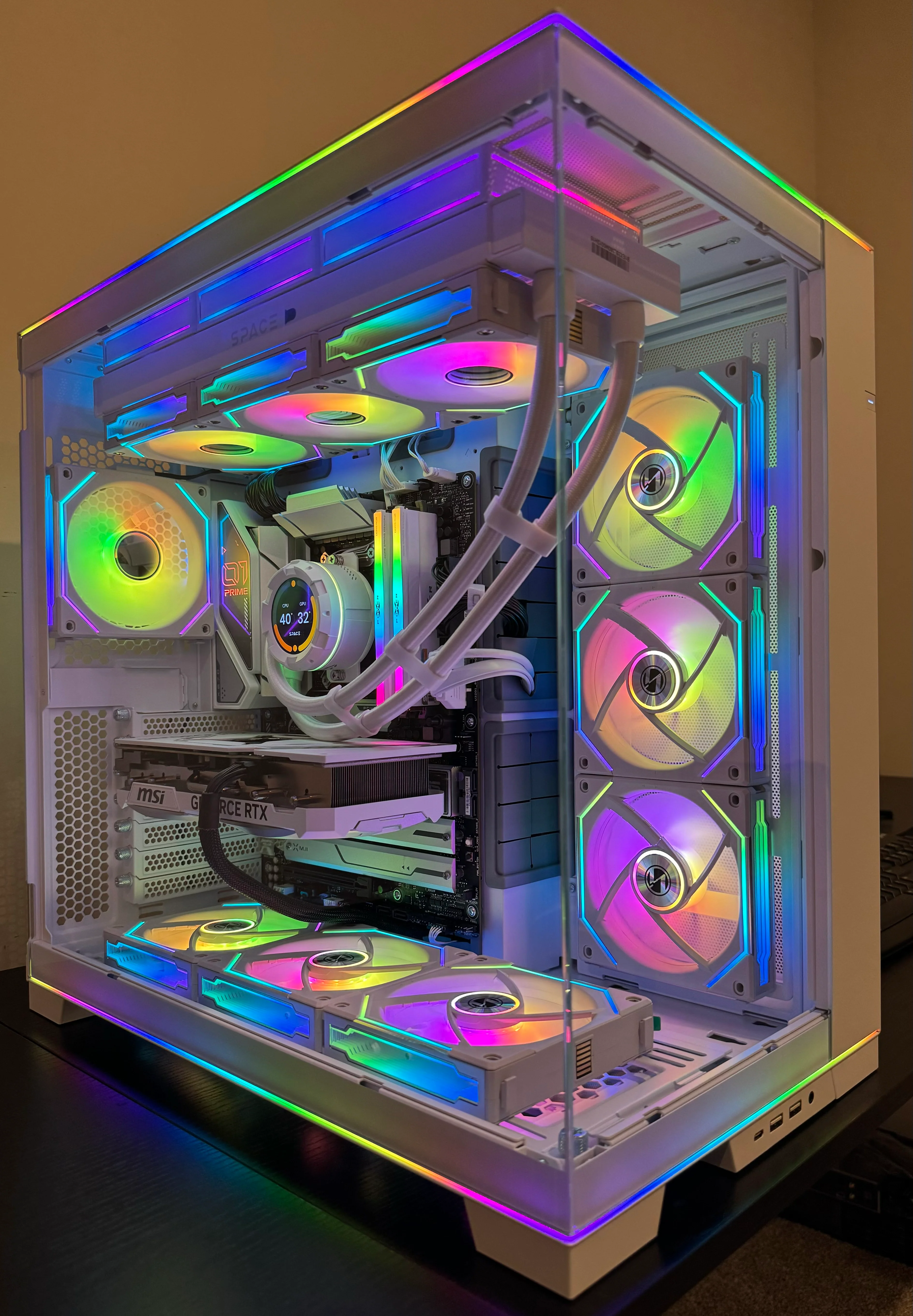 i9 14900K Gaming PC NVIDIA RTX 50 SERIES - 32GB DDR5 2TB SSD WiFi 6 DIGITAL LCD WHITE BUILD